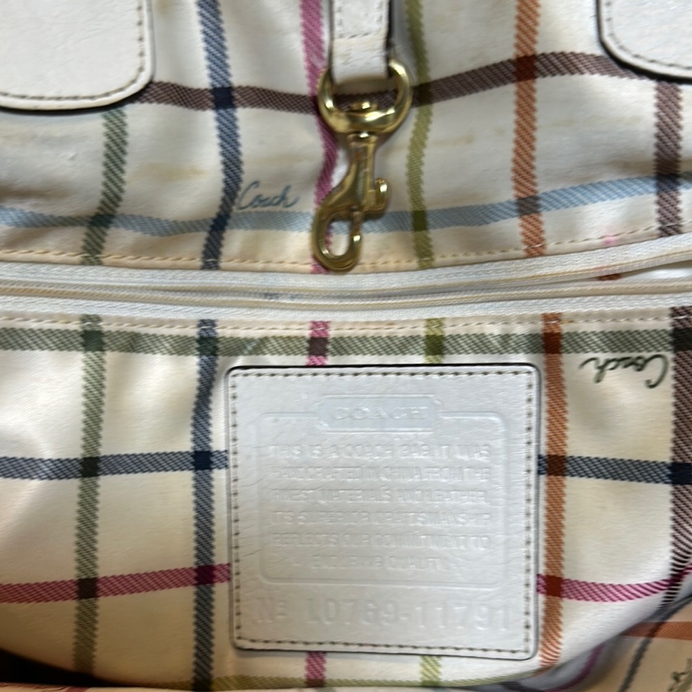 Coach 2007 Heritage Stripe Canvas and Leather Tote - Picture 6 of 12